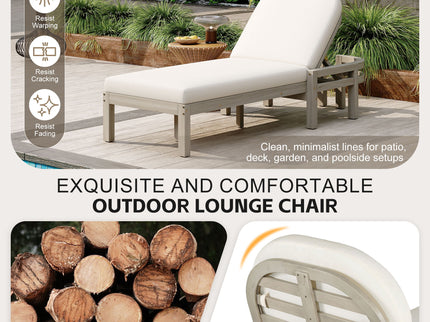 Outdoor Chaise Lounge With 5 Position Adjustable Backrest (Set of 2)