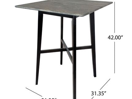 Modern Bar Height Dining Table, Rubberwood Legs And Laminate Table Top
