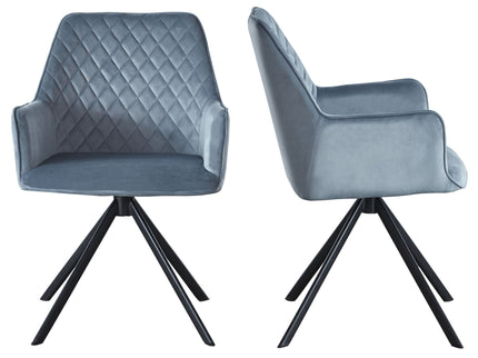 Modern Desk Chair No Wheel, Ergonomic Office Chair Home Office Upholstered Chair, Computer Chair For Bedroom, Reception Room, Living Room With Metal Legs - Blue