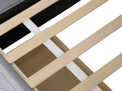 L Shaped Upholstered Platform Bed With Storage And Drawers