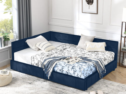 Elegant Design Storage Upholstered Tufted Bed Frame With Backrest And Armrests