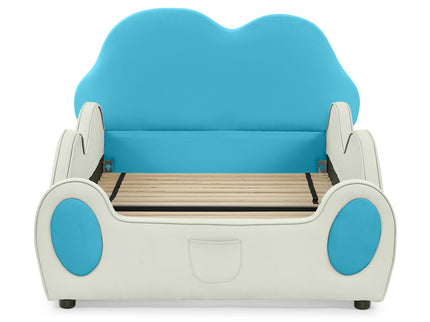 Cute Cloud Shape Bed With Guardrails Cartoon Design, Storage Pocket