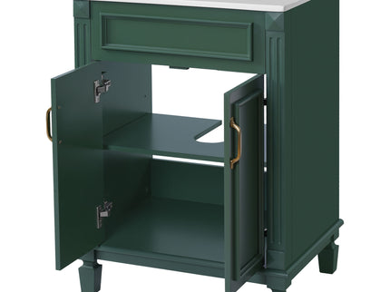 Bathroom Vanity With Top Sink, Cabinet With 2 Soft Closing Doors