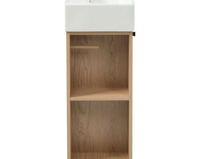 Bathroom Vanity With Sink, Freestanding Wood Grain Cabinet With Storage