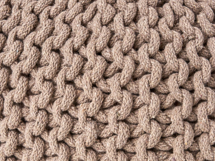 Moro - Knitted Round Pouf With Pumpkin Shape