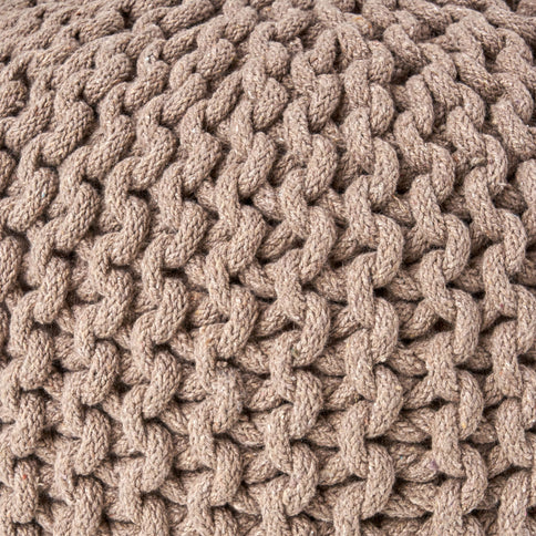 Moro - Knitted Round Pouf With Pumpkin Shape