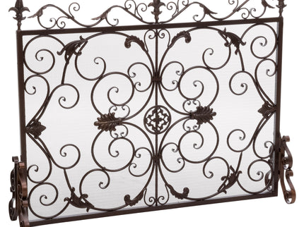 Darcie - Wrought Fireplace Screen, Ornate Design