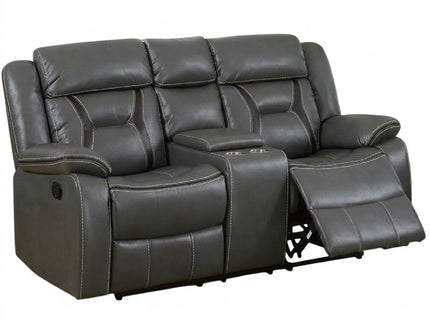 Modern Reclining Loveseat With Console, Cup Holders, Storage