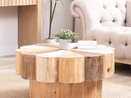 Flower Shaped Coffee Center Table For Living Room - Multicolor