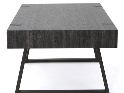 Abitha - Coffee Table With Industrial Powder Coated Metal Legs