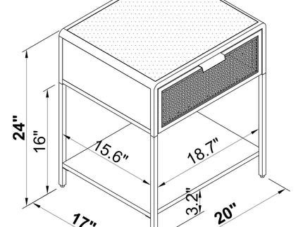 Duncan - 1 Drawer Bedside Table