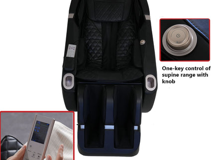 SL Type Pulley Guide, 2D Motor-Massage Manipulator-Space Saver Design, Track Sliding Zero Gravity Multifunction Massage Chair - Black