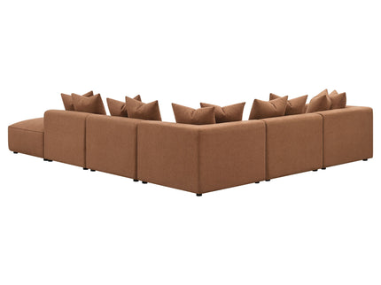Colleen - 6 Piece Modular Sectional With Tight Seats - Terracotta