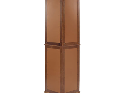 Corner Curio Dispaly Cabinet With Lights, Adjustable Tempered Glass Shelves, Mirrored Back (E26 Light Bulb Not Included)