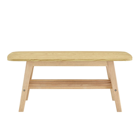 Coffee Table With Double Layer Storage For Living Rooms - Wood