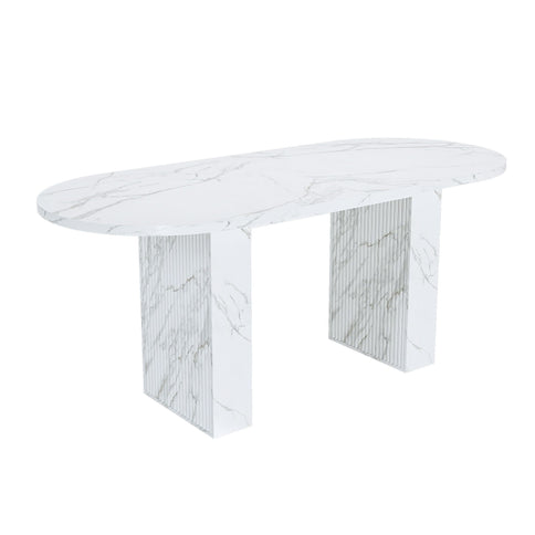 Modern Farmhouse Oval Dining Table With Slim Base