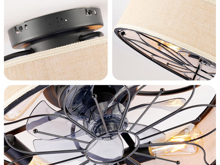 Lotus Bladeless Ceiling Fan With Remote Control For Living Room - Matte Black