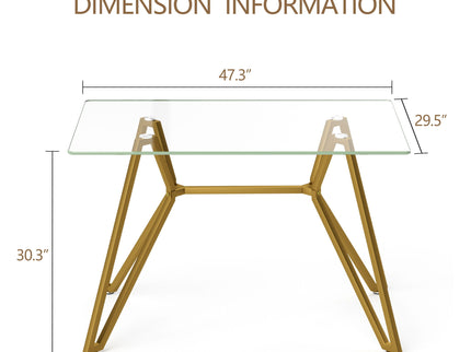 Modern Glass Dining Table With Metal Legs
