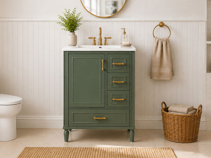 Modern Bathroom Vanity With Sink, Soft Close Doors, 3 Drawers