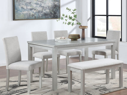 Dining Table Set With Crystal Decoration And Upholstered Chairs
