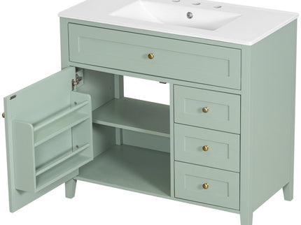 Bathroom Vanity With Sink, Cabinet With 3 Drawers And Adjustable Shelf