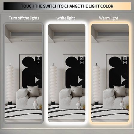 Full Length Mirror Lighted Vanity Body Mirror LED Mirror Wall-Mounted Mirror Big Size Rounded Corners, Bedroom, Living Room, Dressing Room, Hotel - Clear