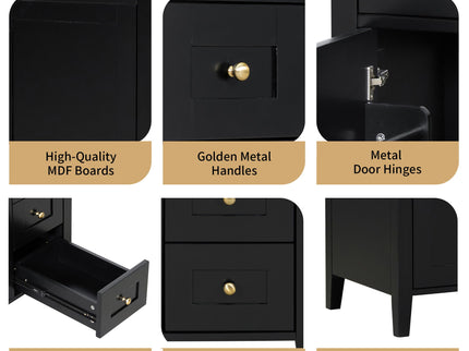 Bathroom Vanity With Sink, 3 Drawers And Adjustable Shelf