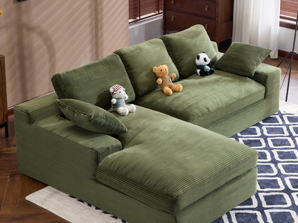 Compressed Sofa With 3 Back Cushions, 2 Throw Pillows