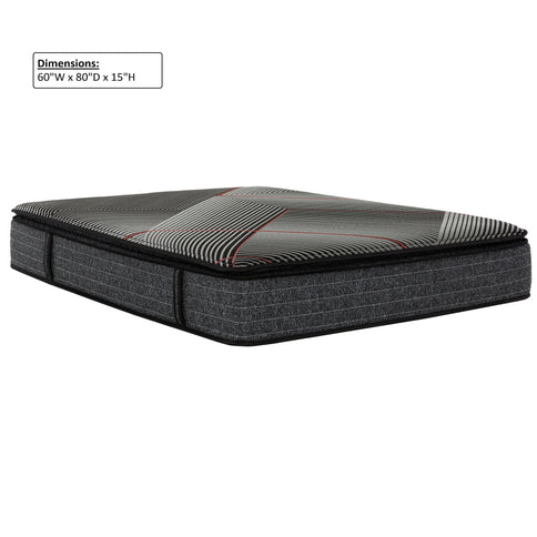 15" Euro Top Gel Memory Foam Hybrid Mattress With Pocket Coils, Cooling & Edge Support - Black - Queen