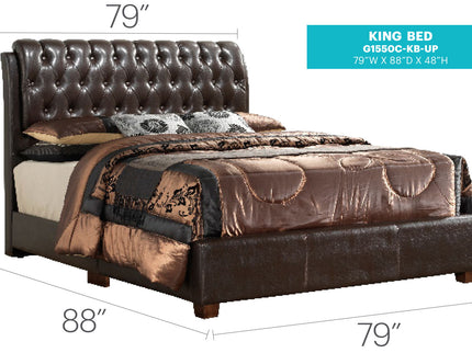 Marilla - King Bed - Dark Brown