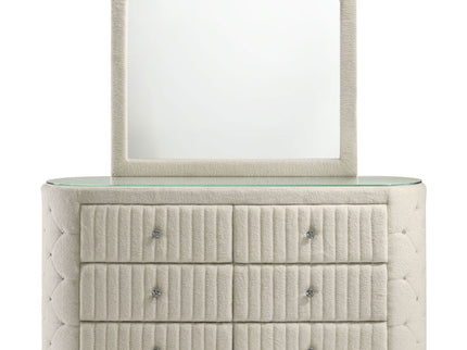 Santiago - 6 Drawer Dresser With Mirror - Ivory