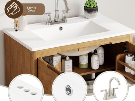 Softened Modern Bathroom Vanity With Sink