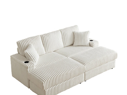 3 Seater Sofa With 2 Ottomans For Living Room