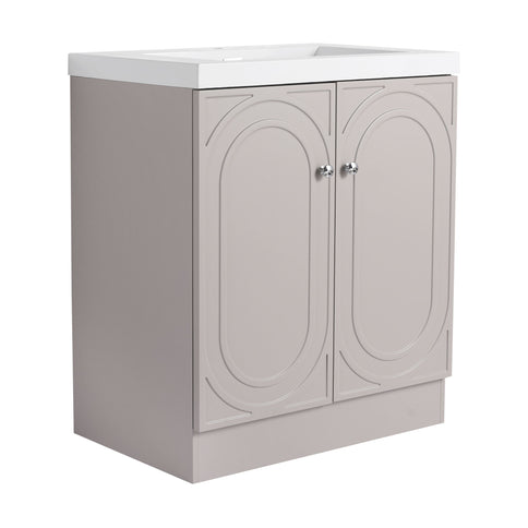 Contemporary Freestanding Bathroom Vanity With Resin Sink & Soft-Close Cabinet Doors