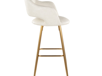 Margarite - Contemporary Fixed Height Barstool With Footrest (Set of 2) With Square
