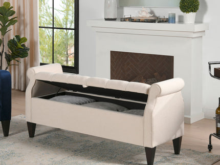 Jacqueline - Tufted Roll Arm Storage Bench