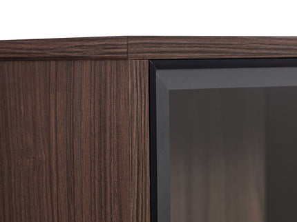 Modern Minimalist Style LED Curio Cabinet With Tempered Glass Door, Metal Legs