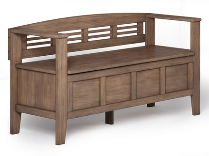Adams - Entryway Storage Bench - Rustic Natural Aged Brown