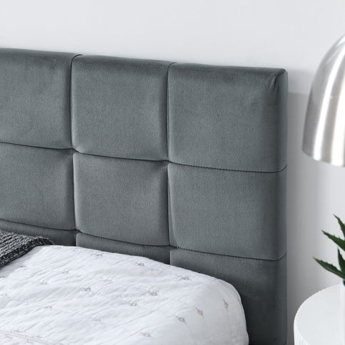 Mid-Century Storage Upholstered Tufted Bed Frame With Backrest And Armrests