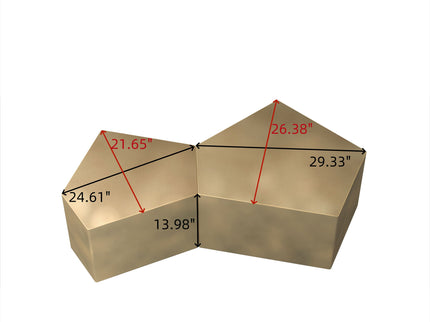 Irregular Pentagon Nesting Coffee Table Set