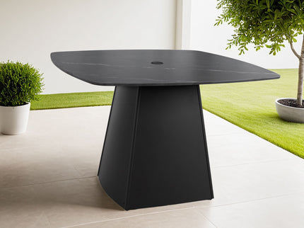 Rounded Square Outdoor Pedestal Dining Table