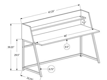 Computer Desk For Home Office, Laptop, Storage Shelves, Marble Look Contemporary & Modern