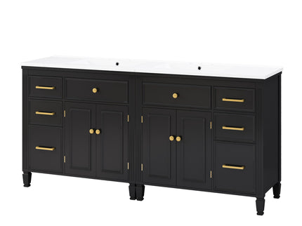 2 Piece Freestanding Bathroom Vanity Set With Sink Top, Reversible Dual Layout