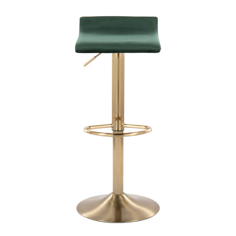 Ale - Contemporary Adjustable Height Barstool With Swivel With Oval Footrest (Set of 2)