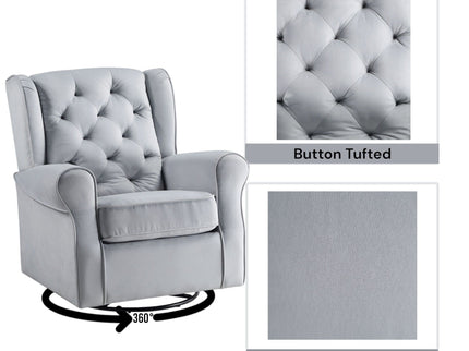 Glider Chair With Swivel - Gray