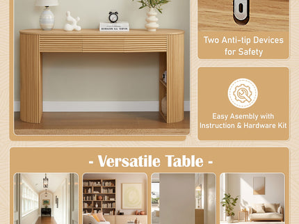 Retro Console Table With Storage, 3 Drawers