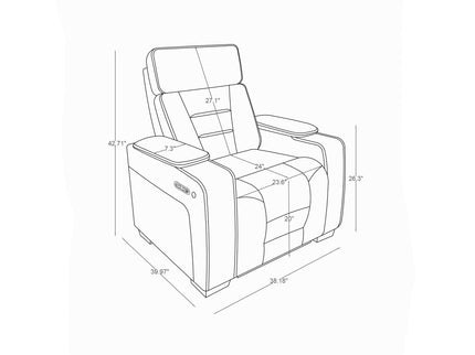 Austin - Recliner With Storage Arms - Gray