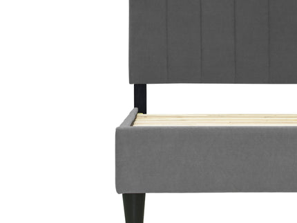 Bed With Channel Tufted Adjustable Headboard