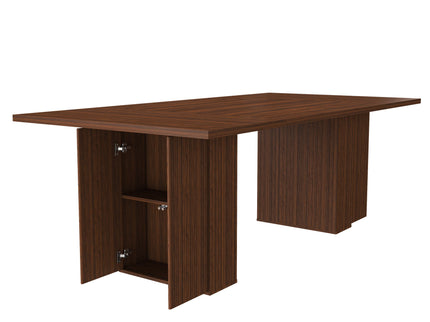 Rectangular Dining Table With Storage Base - Walnut