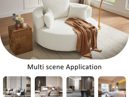 360° Swivel Chair Accent Barrel Chair With Removable Pillows